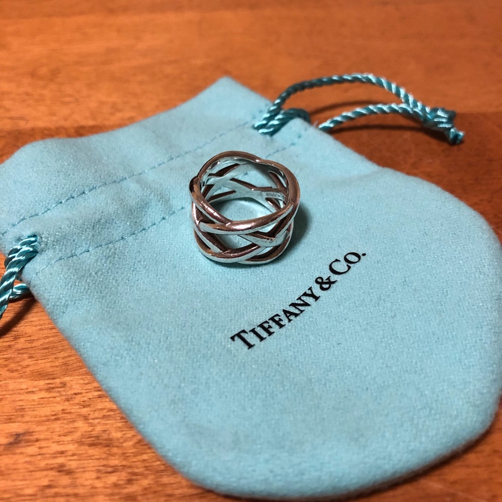 Tiffany & Co. braided sterling silver ring